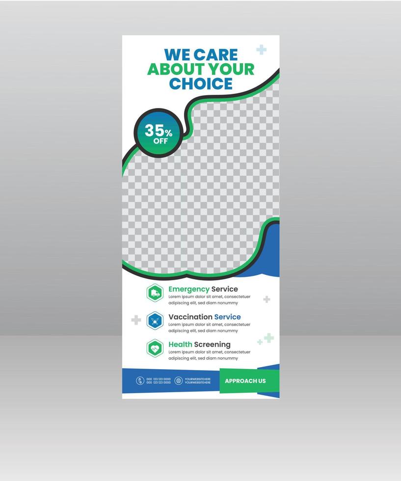 Medical Roll up banner stand healthcare poster banner template vector