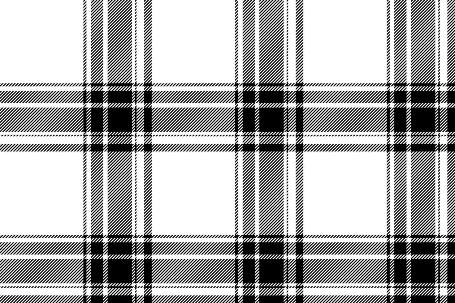 Plaid background, check seamless pattern in black white. Vector fabric texture for textile print, wrapping paper, gift card or wallpaper.