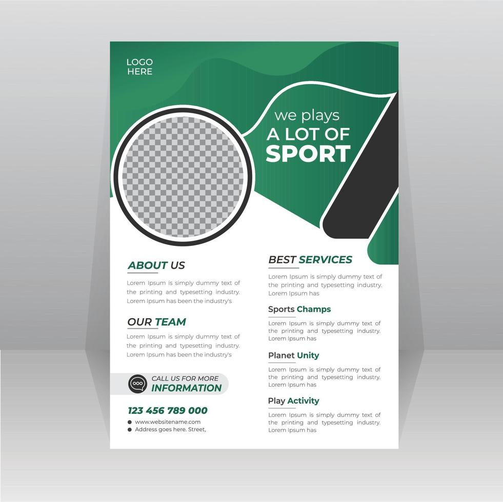 deportes, volante de competencia de juegos, plantilla de póster vector