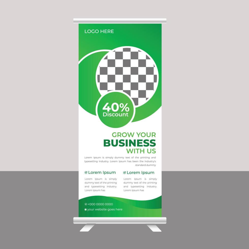 Corporate modern roll up banner standee template vector