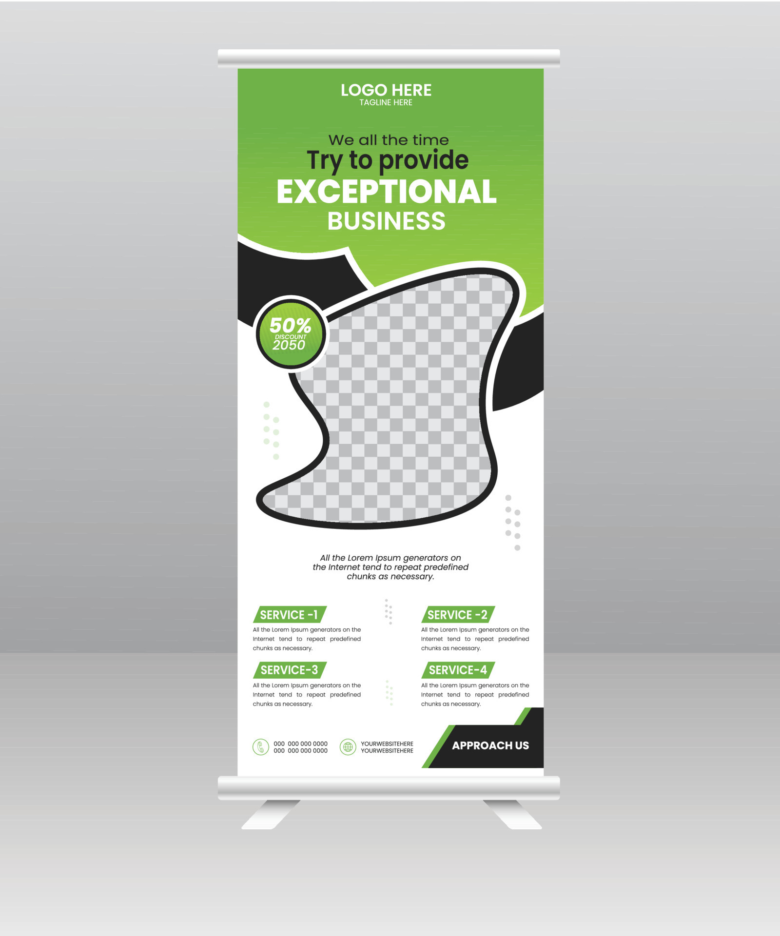 Digital Business Roll up banner and corporate display stand template