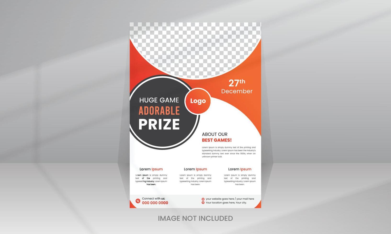 Sports, game competition flyer, poster template vector