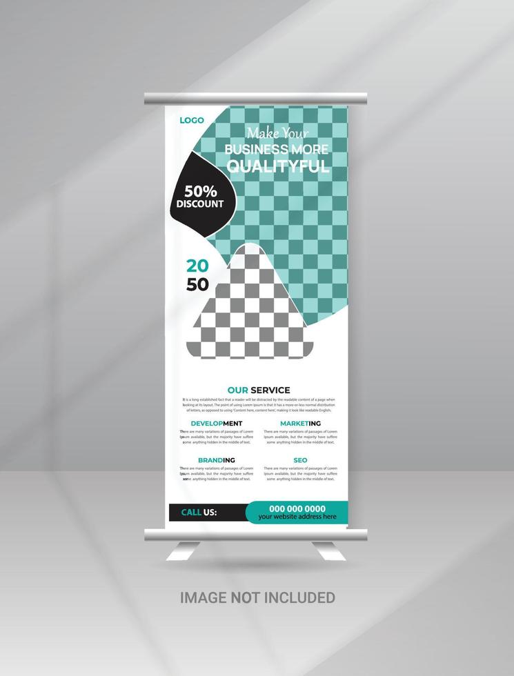 Corporate modern roll up banner standee template vector