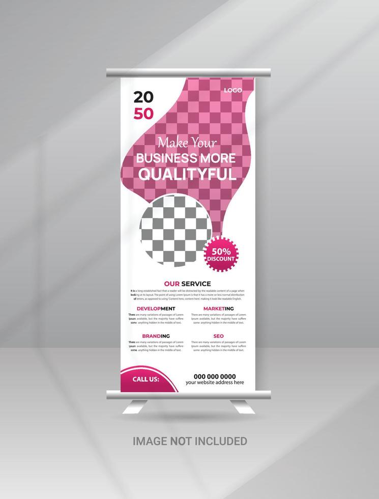 Corporate modern roll up banner standee template vector