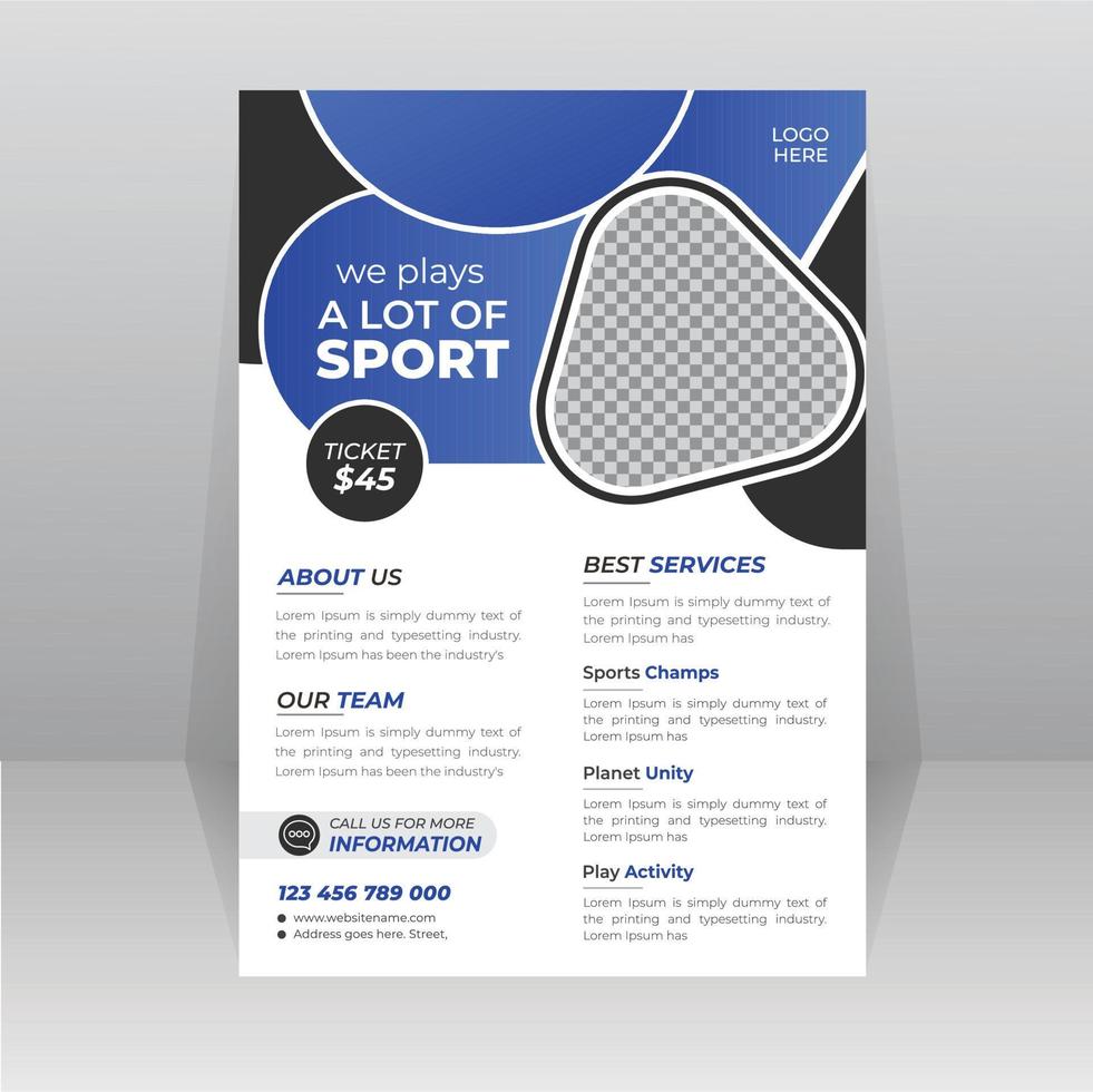 Sports, game competition flyer, poster template vector