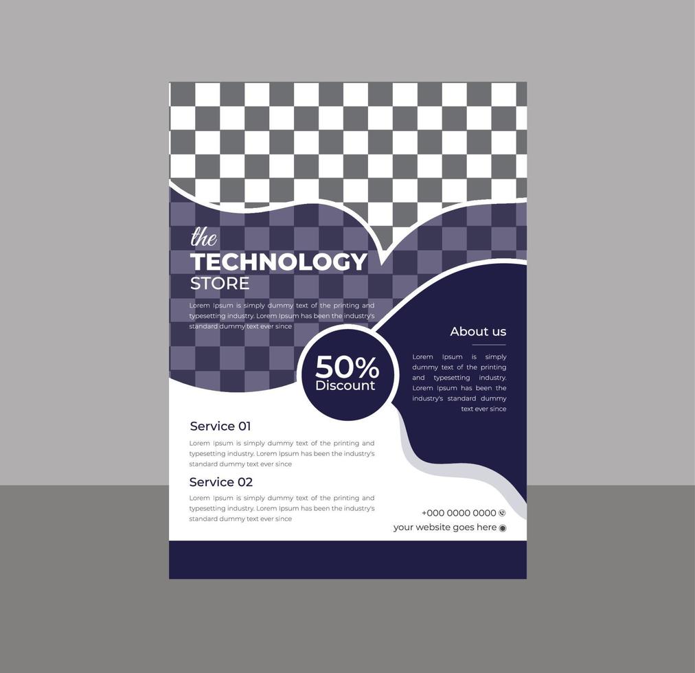 modern Digital technology flyer, poster template design vector