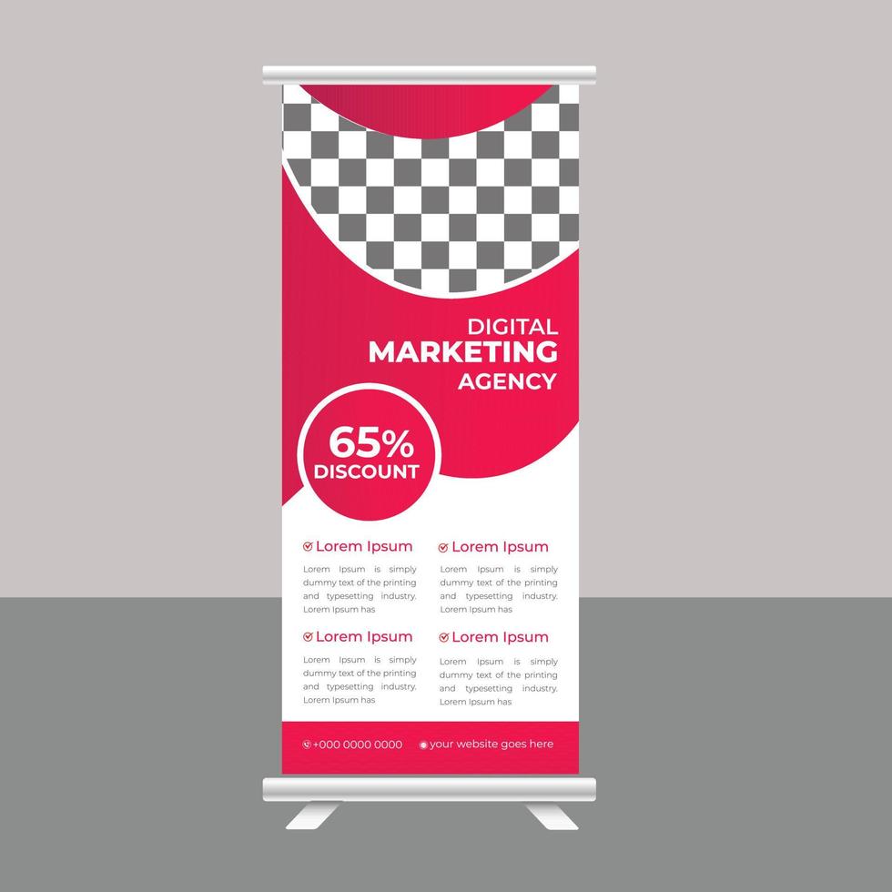 plantilla de standee de banner enrollable moderno corporativo vector