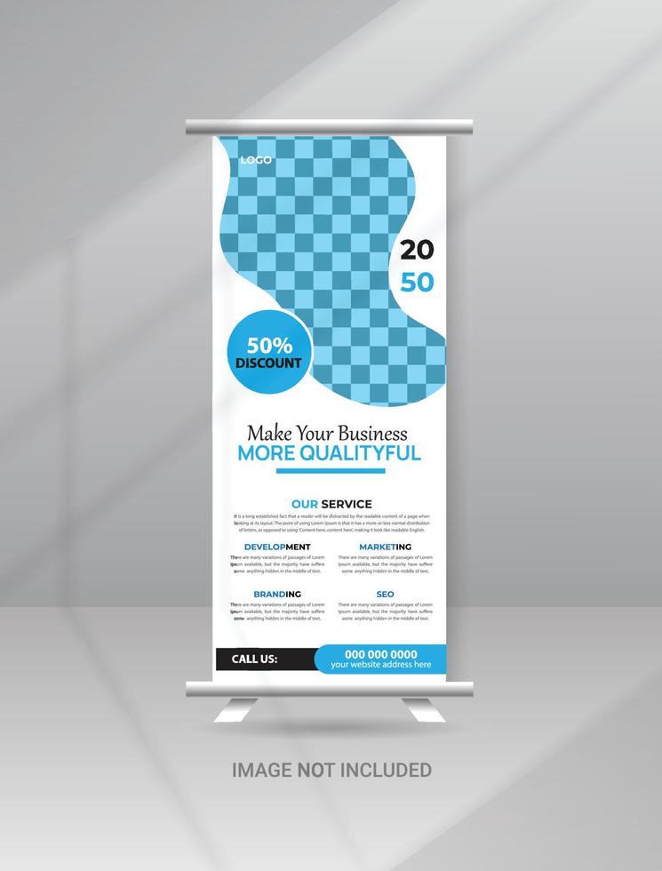 Corporate modern roll up banner standee template vector