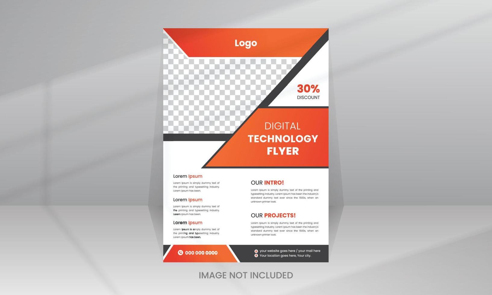 modern Digital technology flyer, poster template design vector