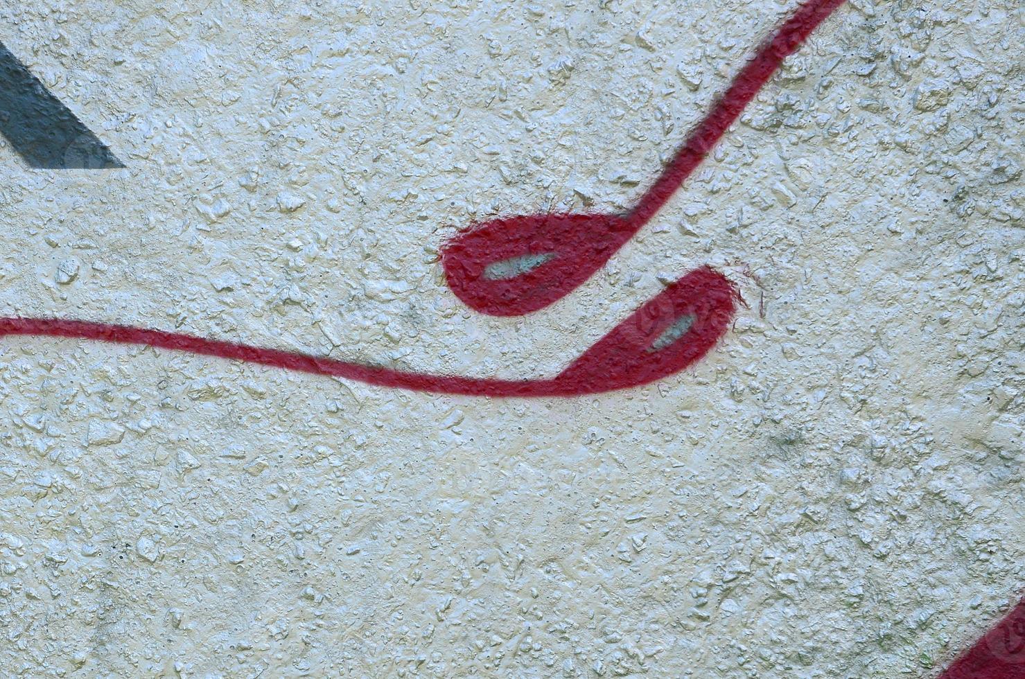 Street art. Abstract background image of a fragment of a colored graffiti painting in chrome and red tones photo