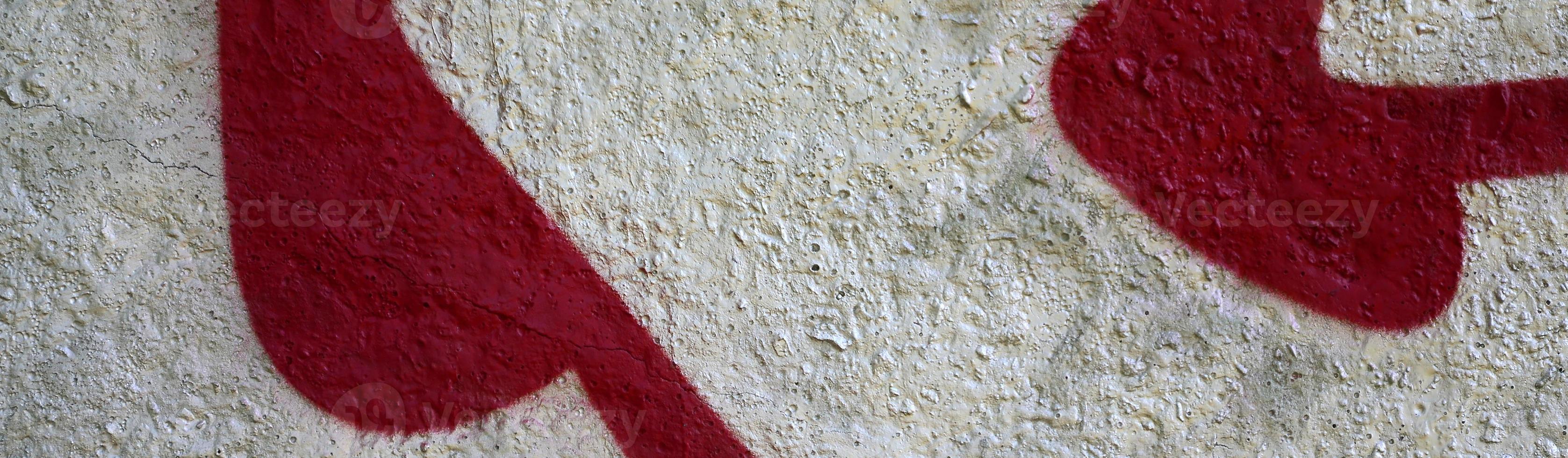 Street art. Abstract background image of a fragment of a colored graffiti painting in chrome and red tones photo