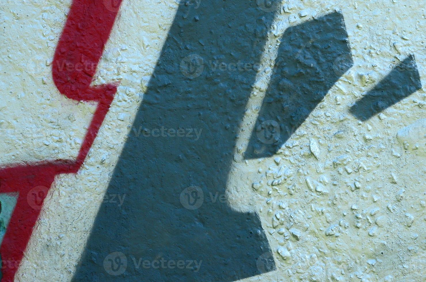 Street art. Abstract background image of a fragment of a colored graffiti painting in chrome and red tones photo