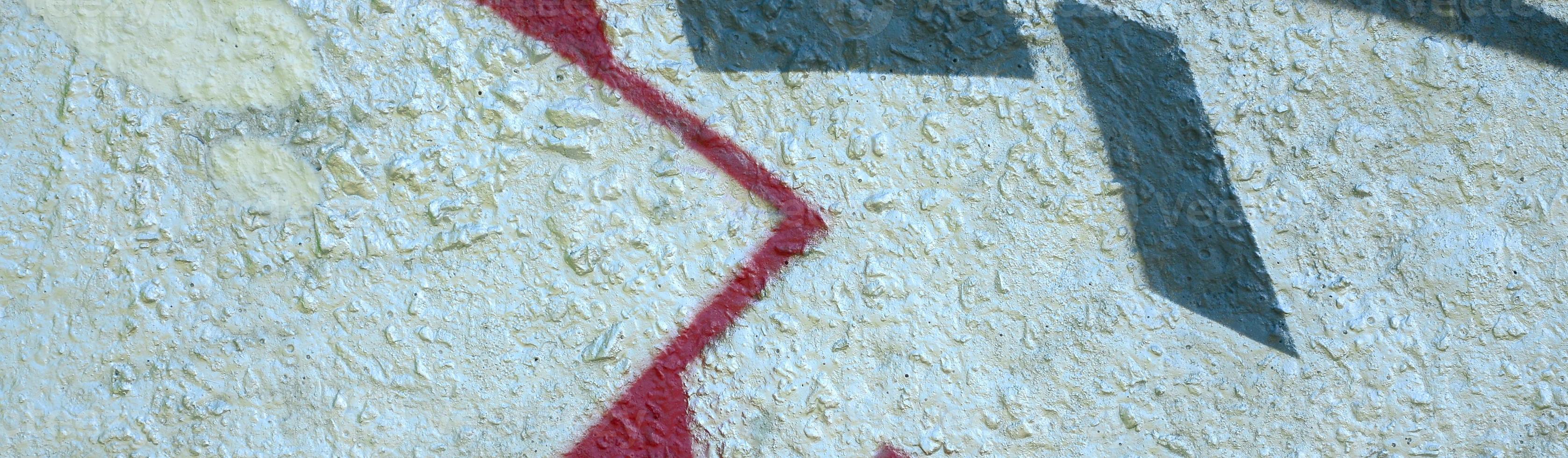 Street art. Abstract background image of a fragment of a colored graffiti painting in chrome and red tones photo