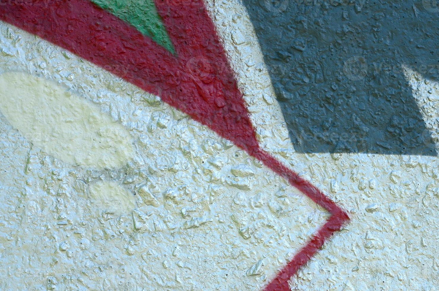 Street art. Abstract background image of a fragment of a colored graffiti painting in chrome and red tones photo