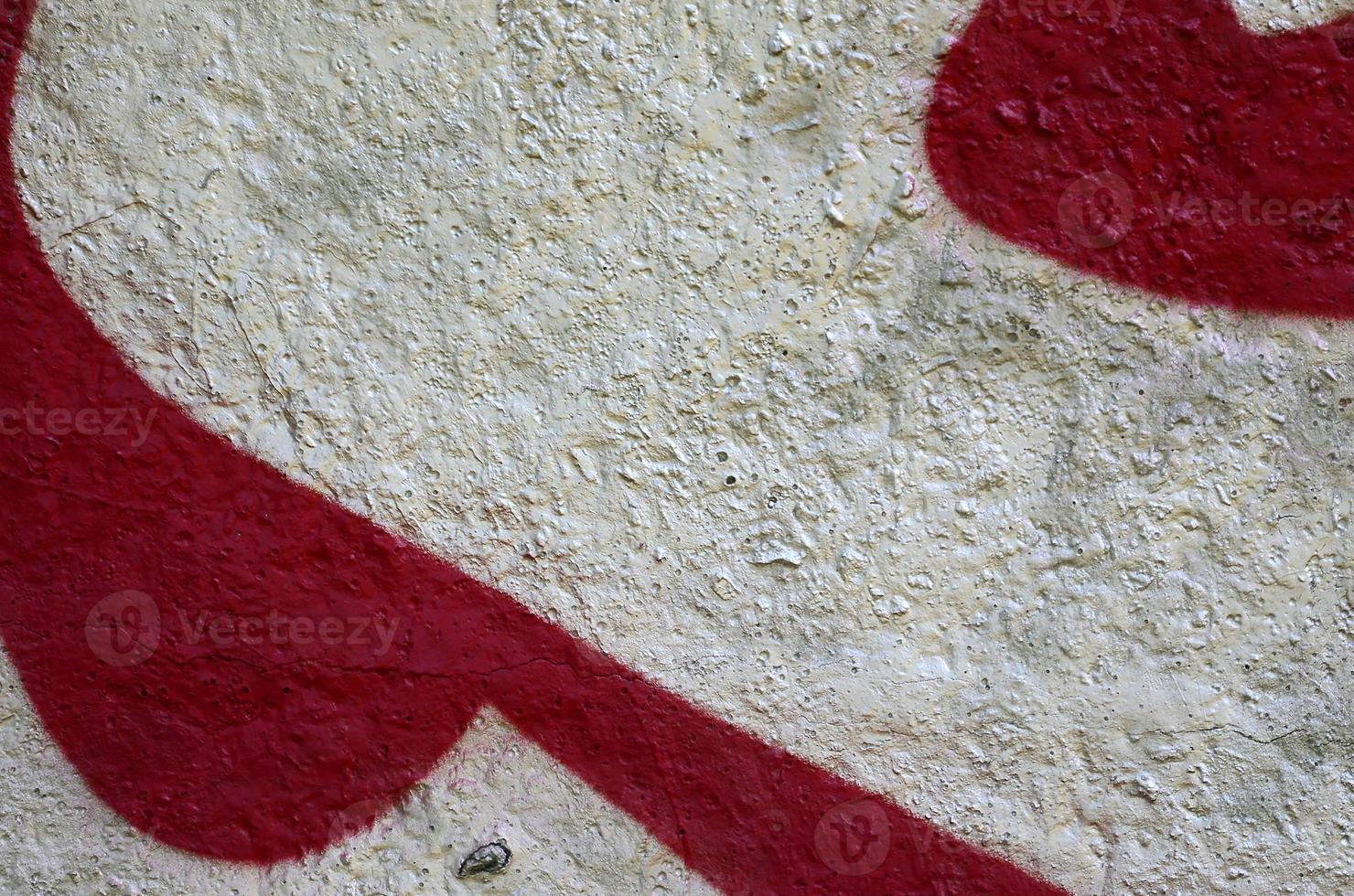 Street art. Abstract background image of a fragment of a colored graffiti painting in chrome and red tones photo