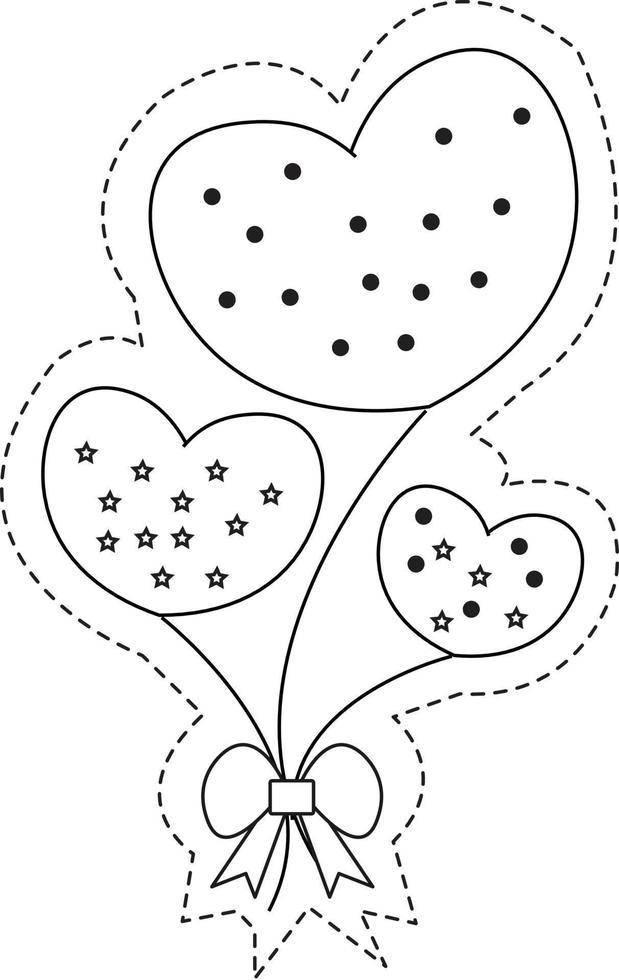 Love Balloon - Valentine's Day Scissors Skills vector