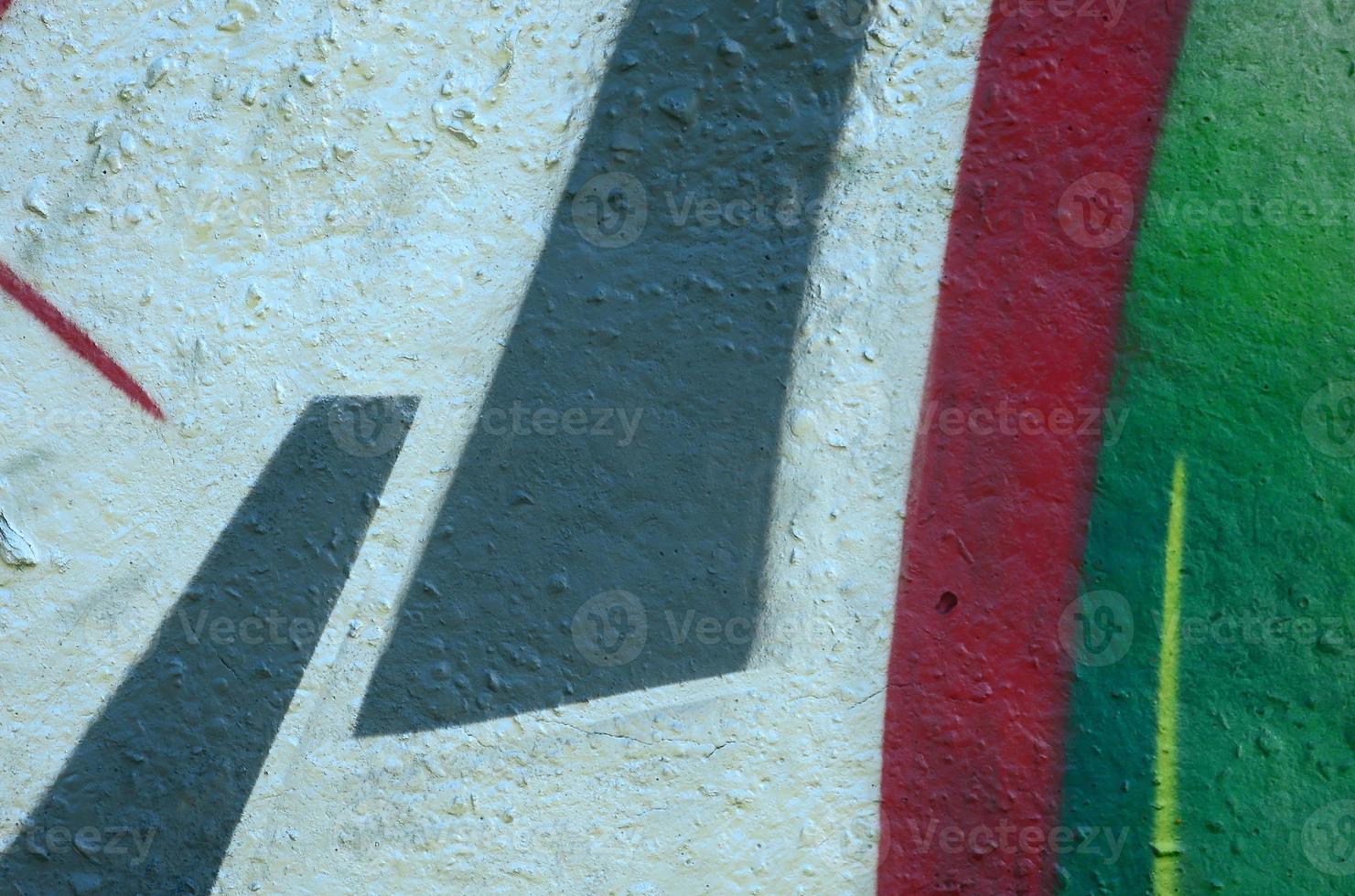 Street art. Abstract background image of a fragment of a colored graffiti painting in chrome and red tones photo