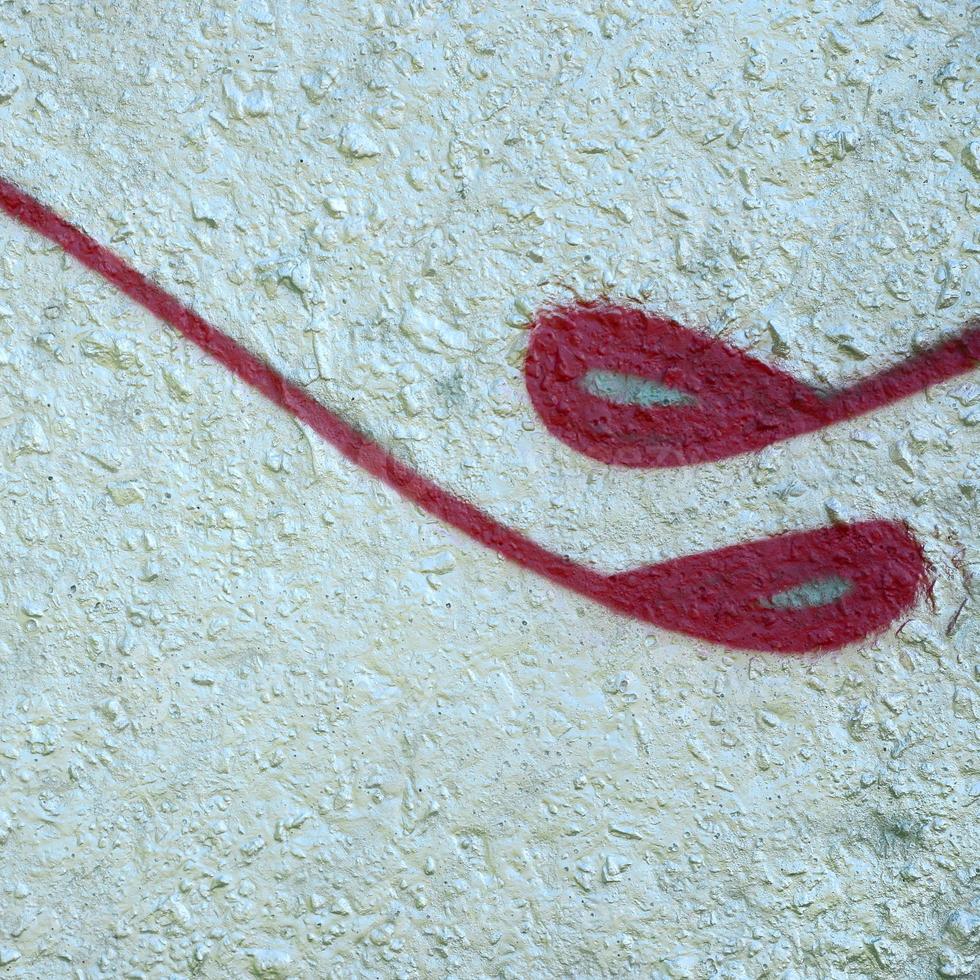 Street art. Abstract background image of a fragment of a colored graffiti painting in chrome and red tones photo