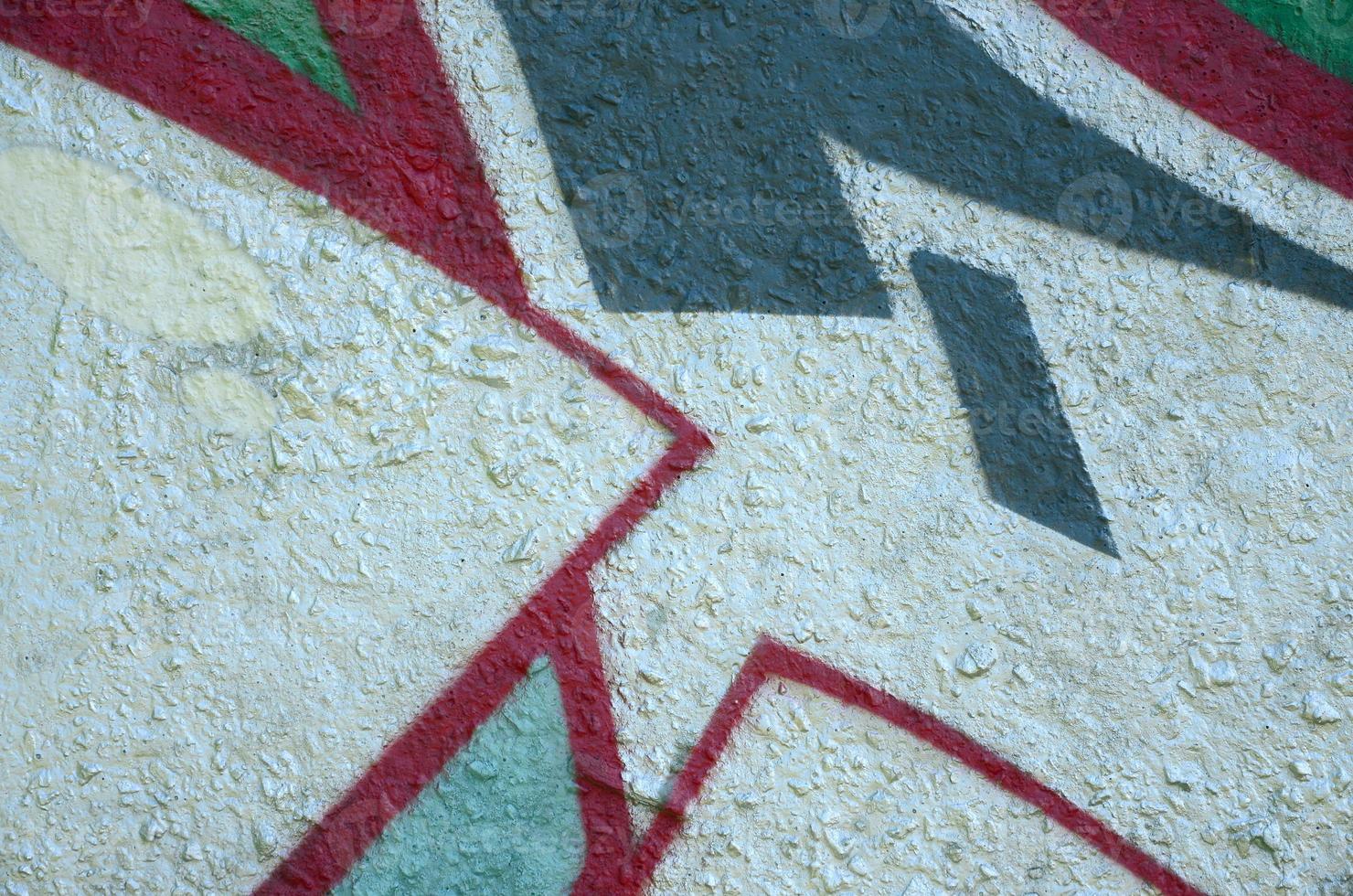 Street art. Abstract background image of a fragment of a colored graffiti painting in chrome and red tones photo