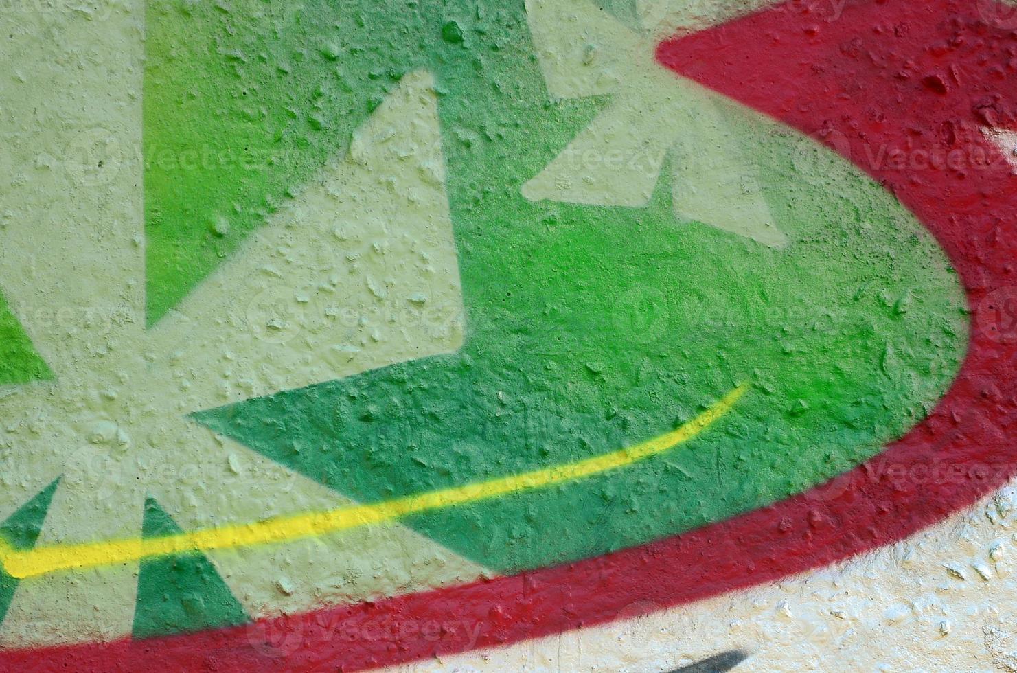 Street art. Abstract background image of a fragment of a colored graffiti painting in chrome and red tones photo