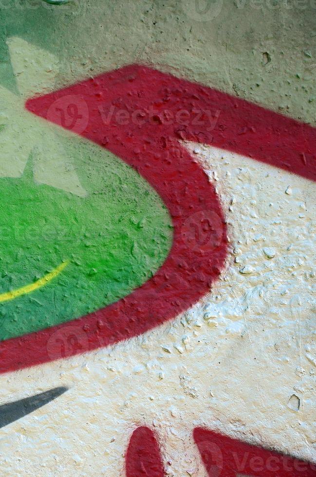 Street art. Abstract background image of a fragment of a colored graffiti painting in chrome and red tones photo