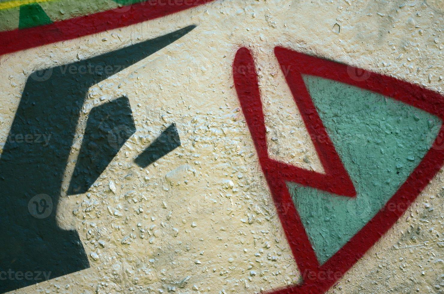 Street art. Abstract background image of a fragment of a colored graffiti painting in chrome and red tones photo