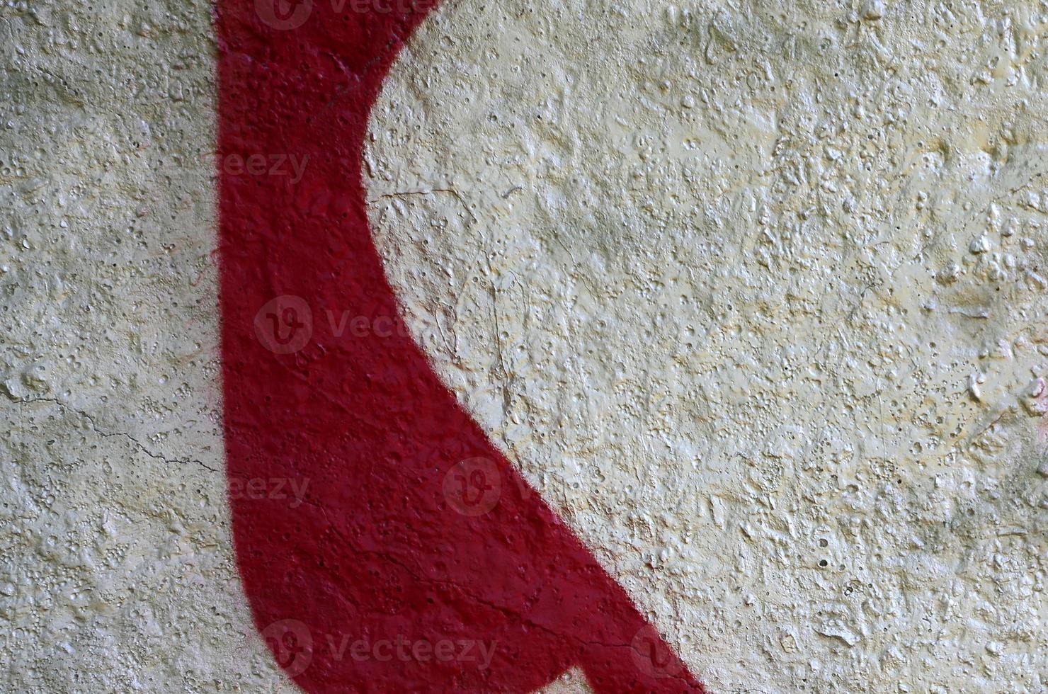 Street art. Abstract background image of a fragment of a colored graffiti painting in chrome and red tones photo