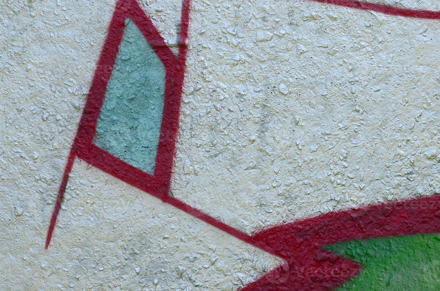 Street art. Abstract background image of a fragment of a colored graffiti painting in chrome and red tones photo