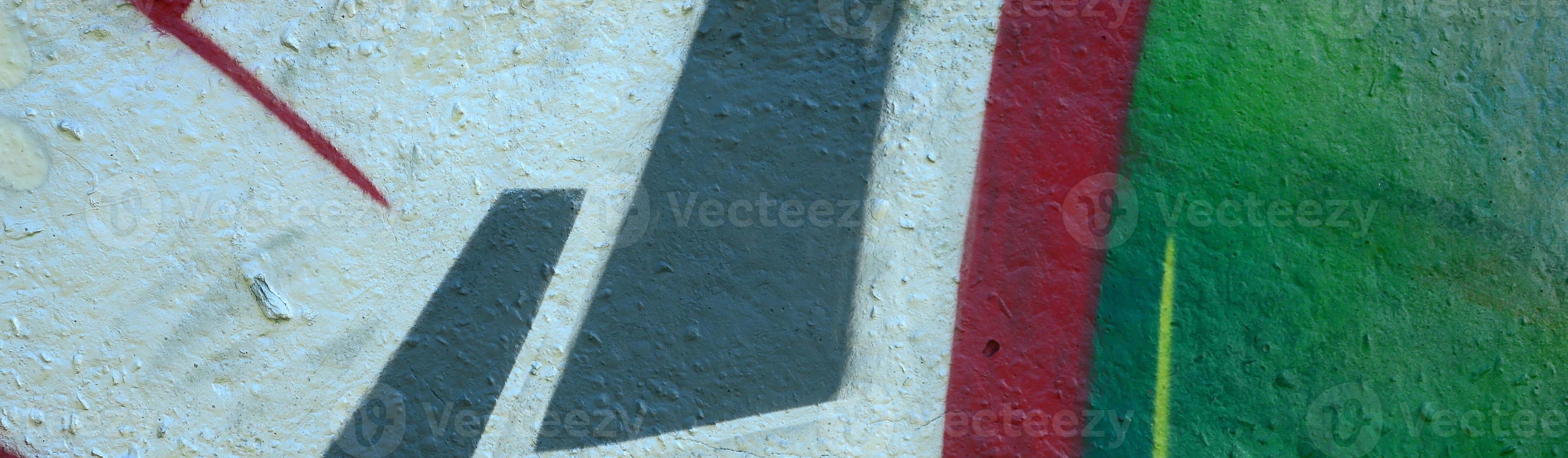 Street art. Abstract background image of a fragment of a colored graffiti painting in chrome and red tones photo