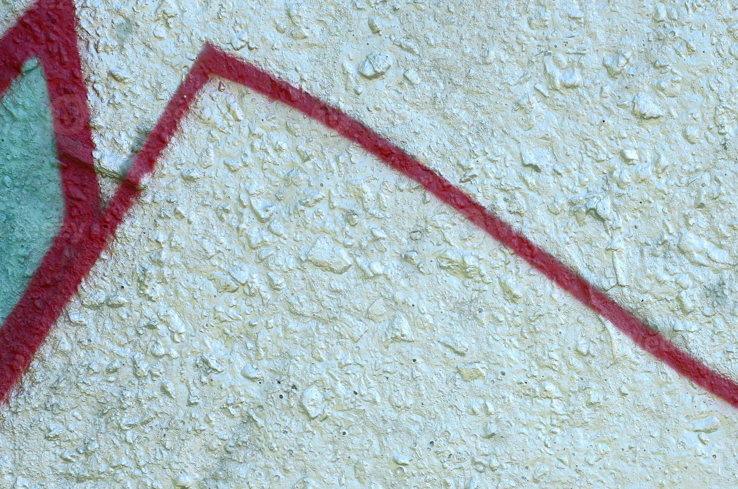 Street art. Abstract background image of a fragment of a colored graffiti painting in chrome and red tones photo