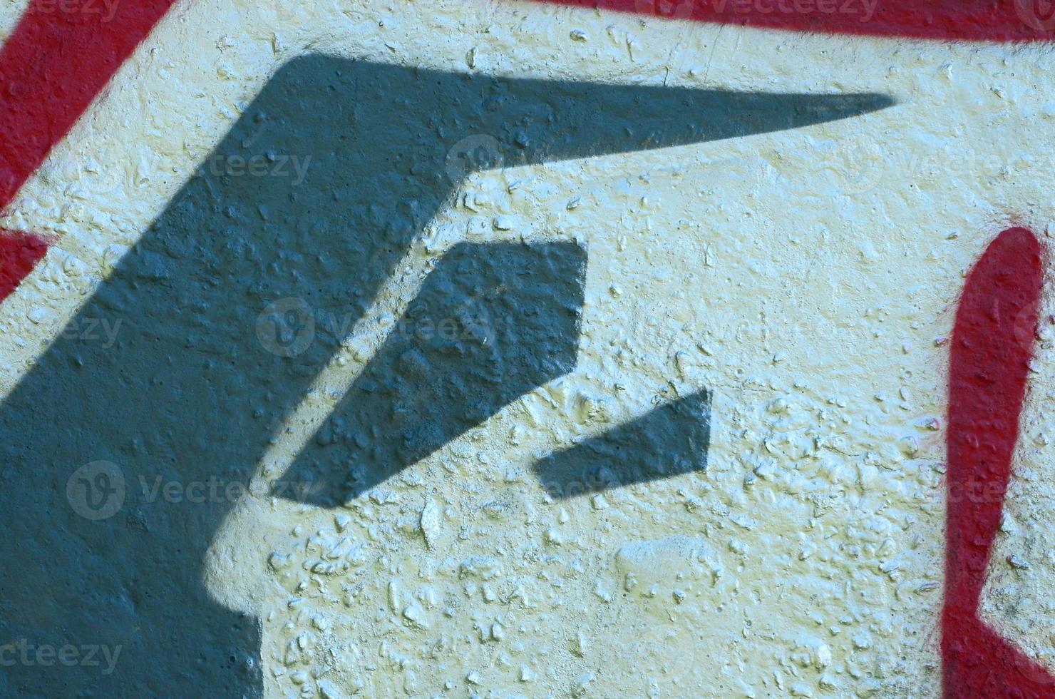 Street art. Abstract background image of a fragment of a colored graffiti painting in chrome and red tones photo