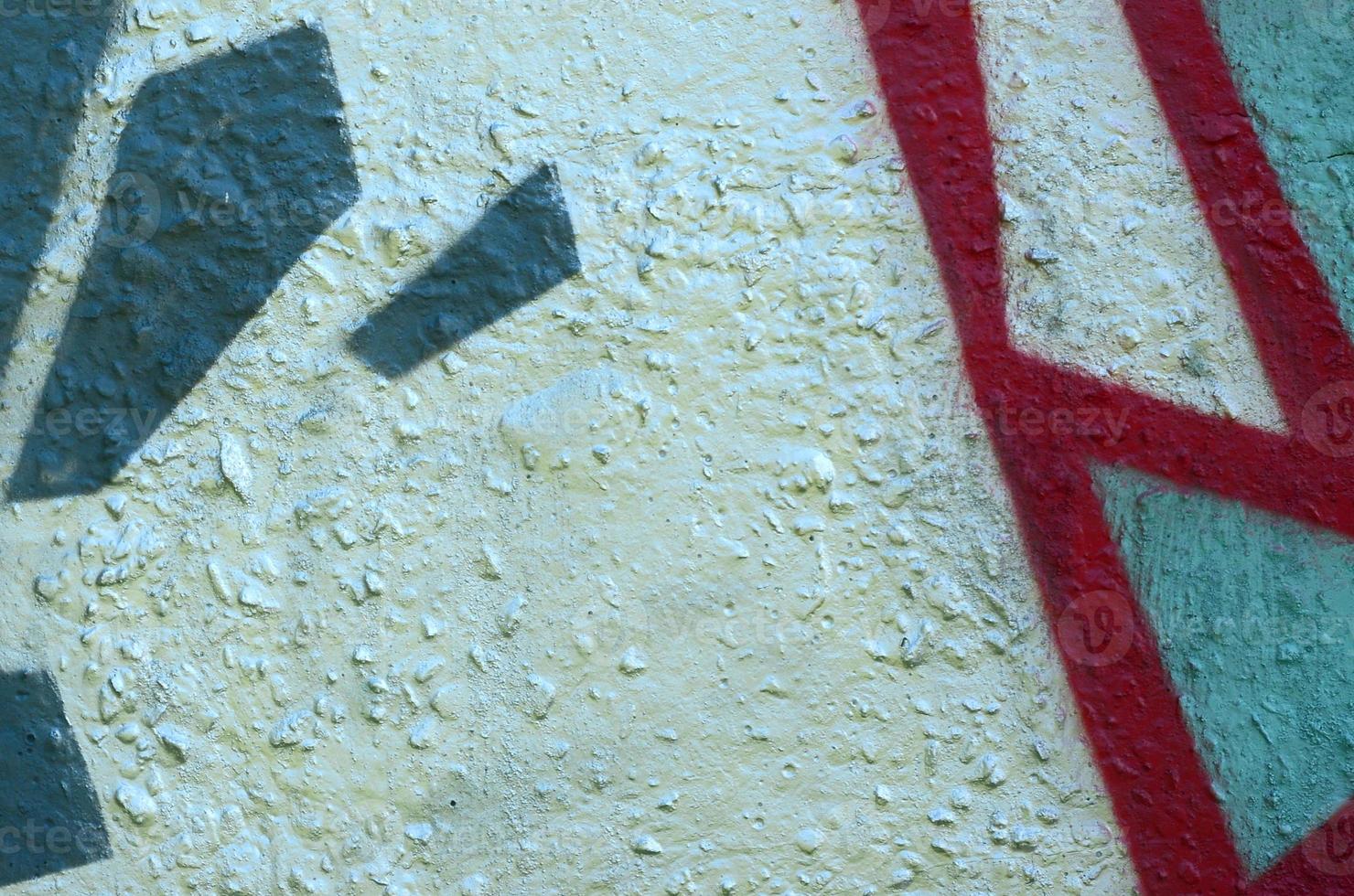 Street art. Abstract background image of a fragment of a colored graffiti painting in chrome and red tones photo