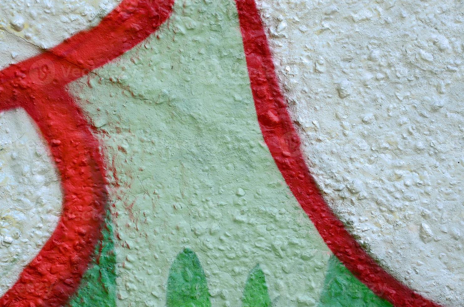 Street art. Abstract background image of a fragment of a colored graffiti painting in chrome and red tones photo