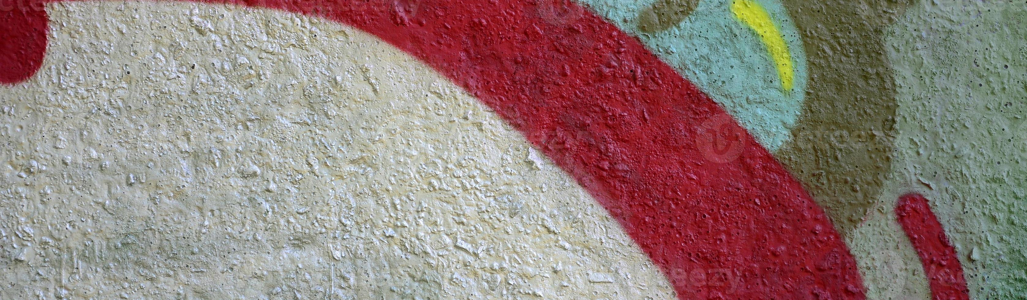Street art. Abstract background image of a fragment of a colored graffiti painting in chrome and red tones photo