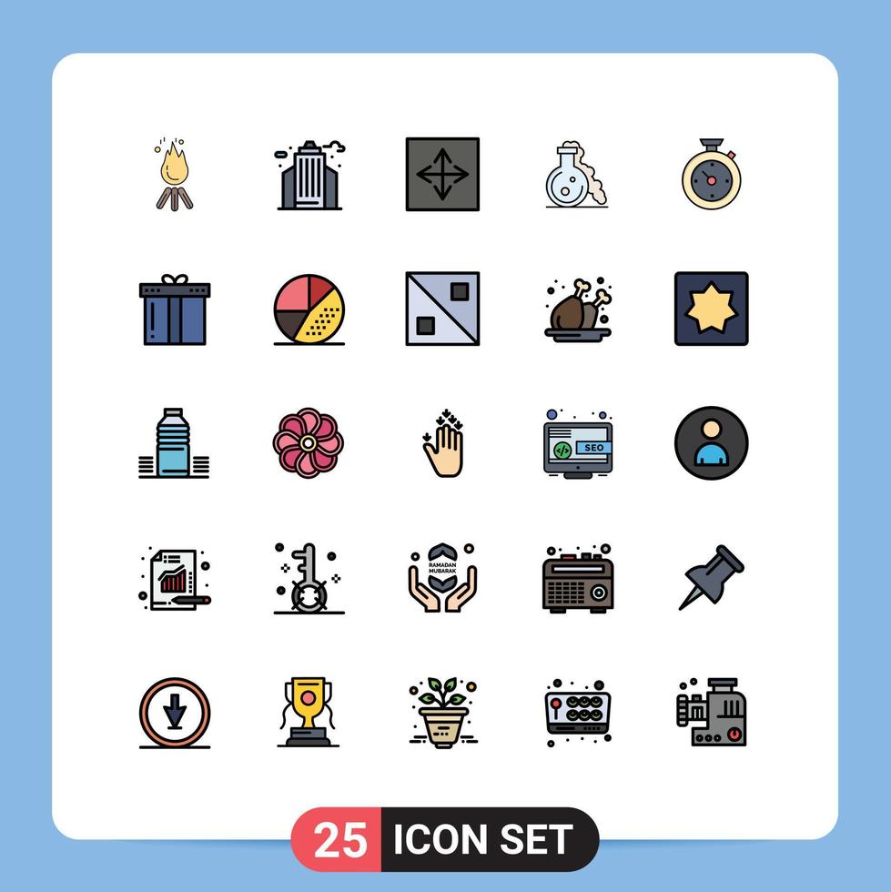 Stock Vector Icon Pack of 25 Line Signs and Symbols for medical lab office flask browser Editable Vector Design Elements