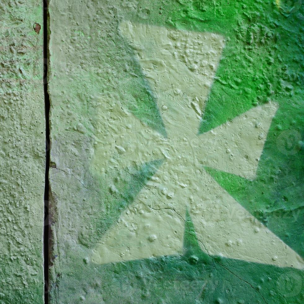 Street art. Abstract background image of a fragment of a colored graffiti painting in khaki green and orange tones photo