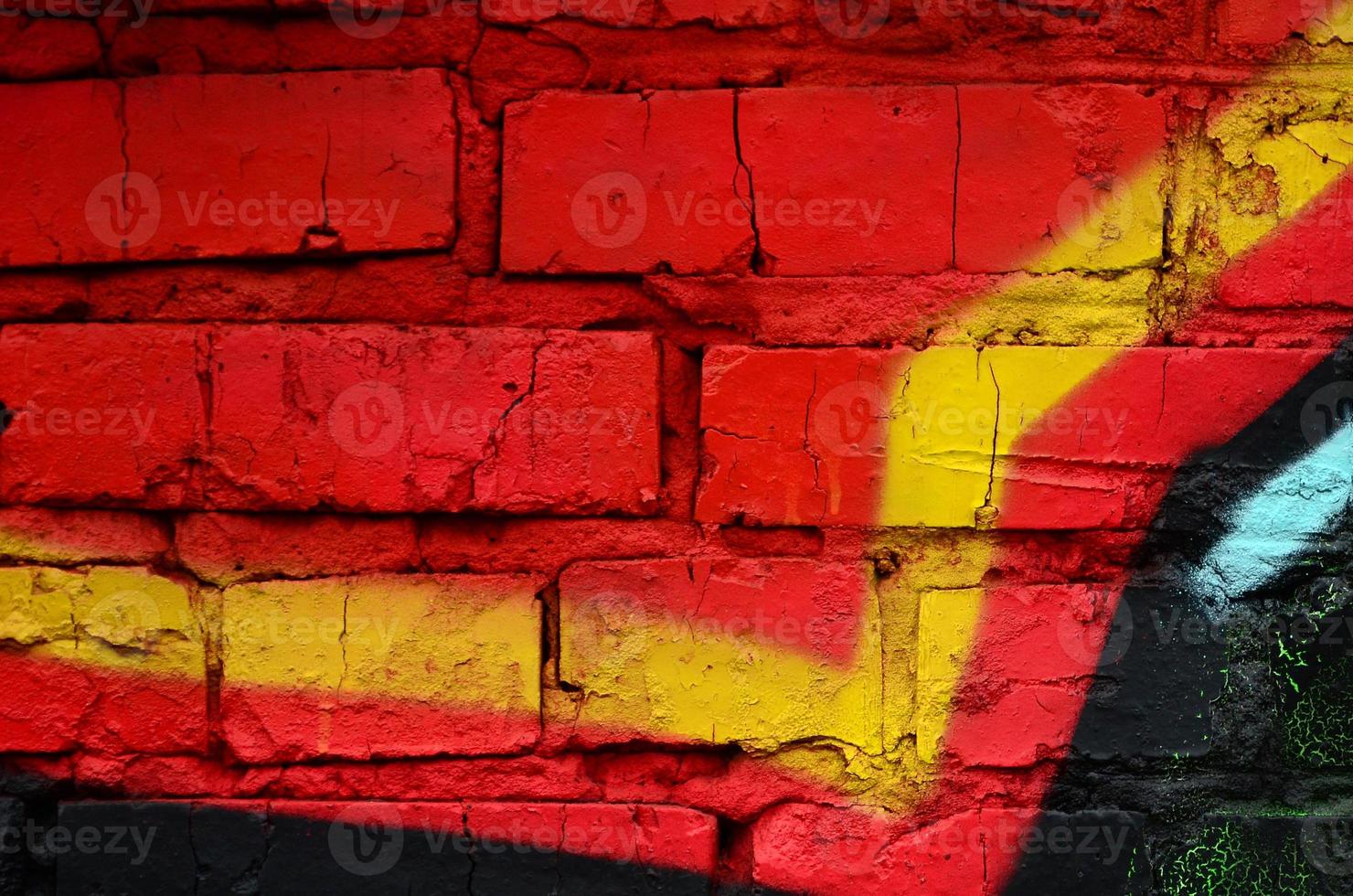 Street art. Abstract background image of a fragment of a colored graffiti painting in chrome and red tones photo
