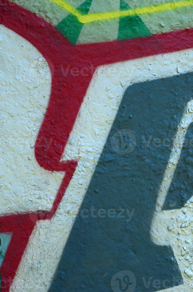 Street art. Abstract background image of a fragment of a colored graffiti painting in chrome and red tones photo