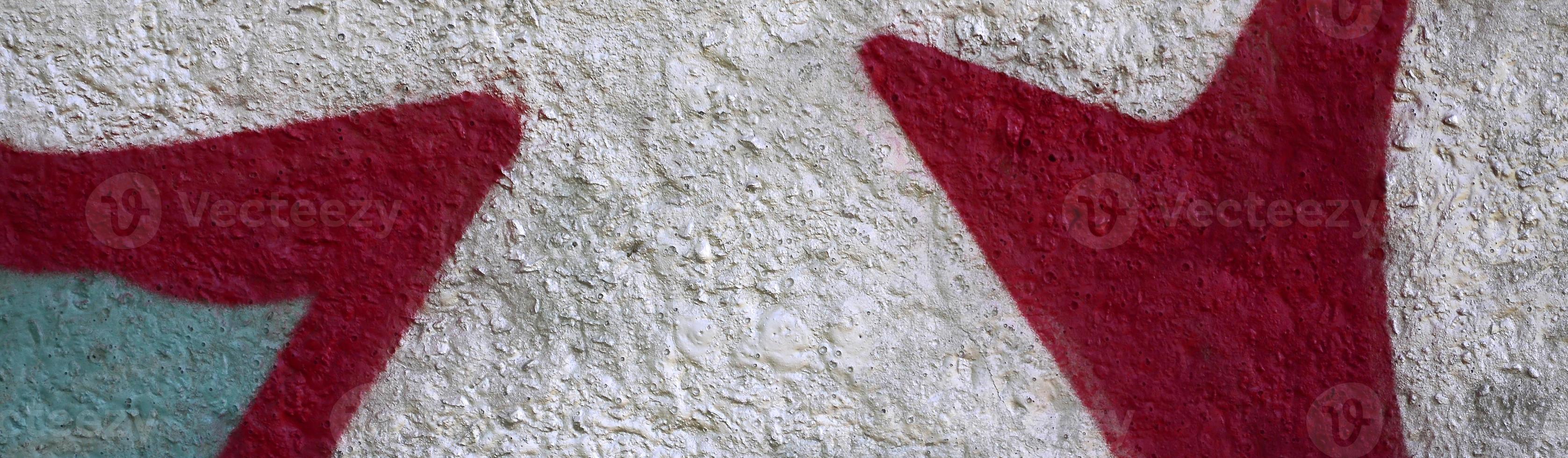 Street art. Abstract background image of a fragment of a colored graffiti painting in chrome and red tones photo