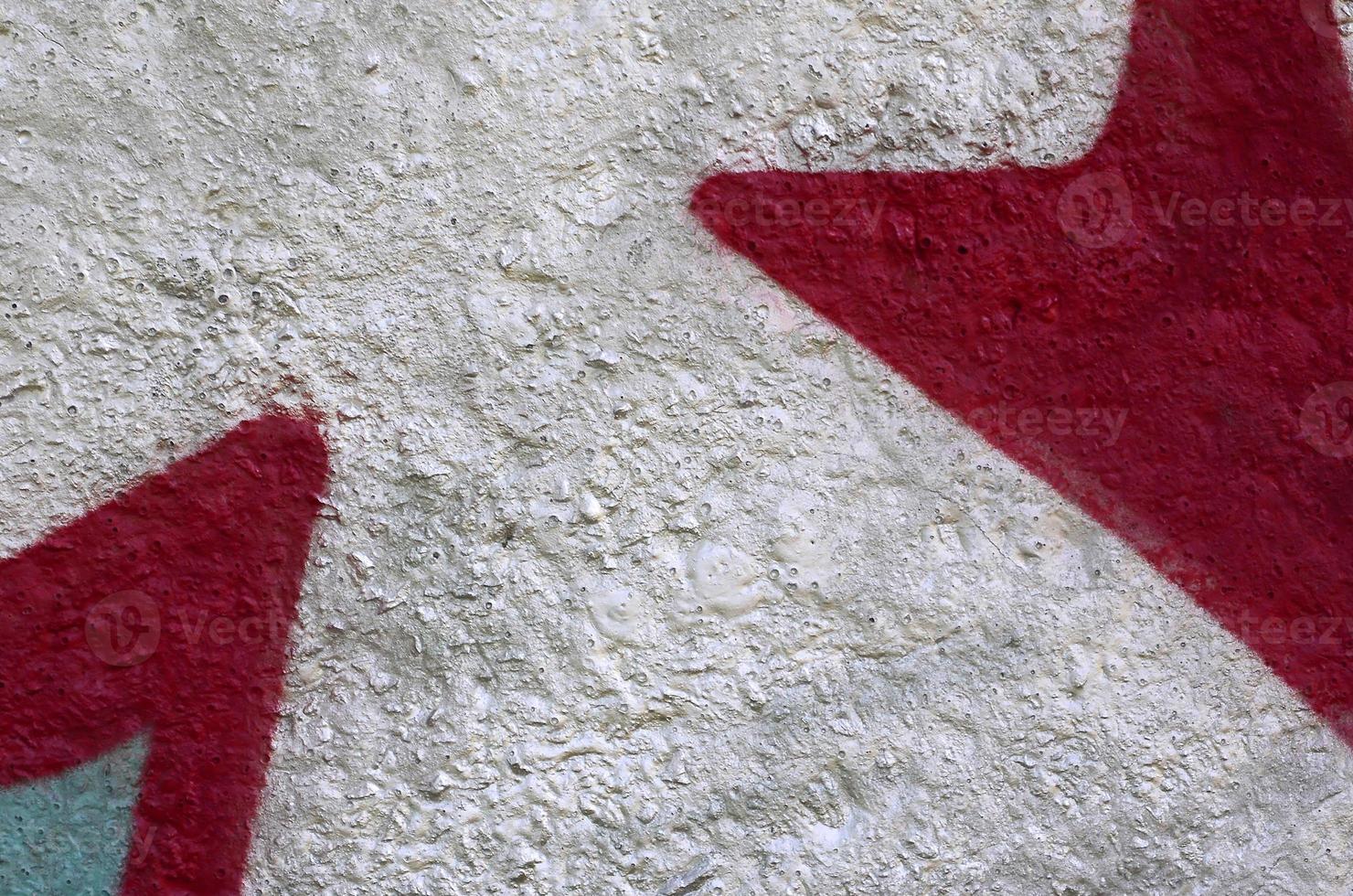 Street art. Abstract background image of a fragment of a colored graffiti painting in chrome and red tones photo