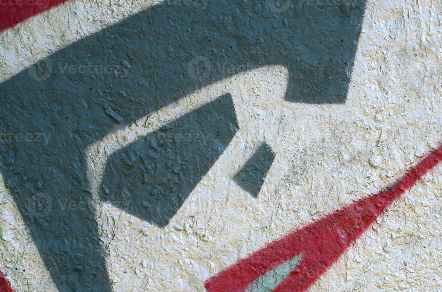 Street art. Abstract background image of a fragment of a colored graffiti painting in chrome and red tones photo