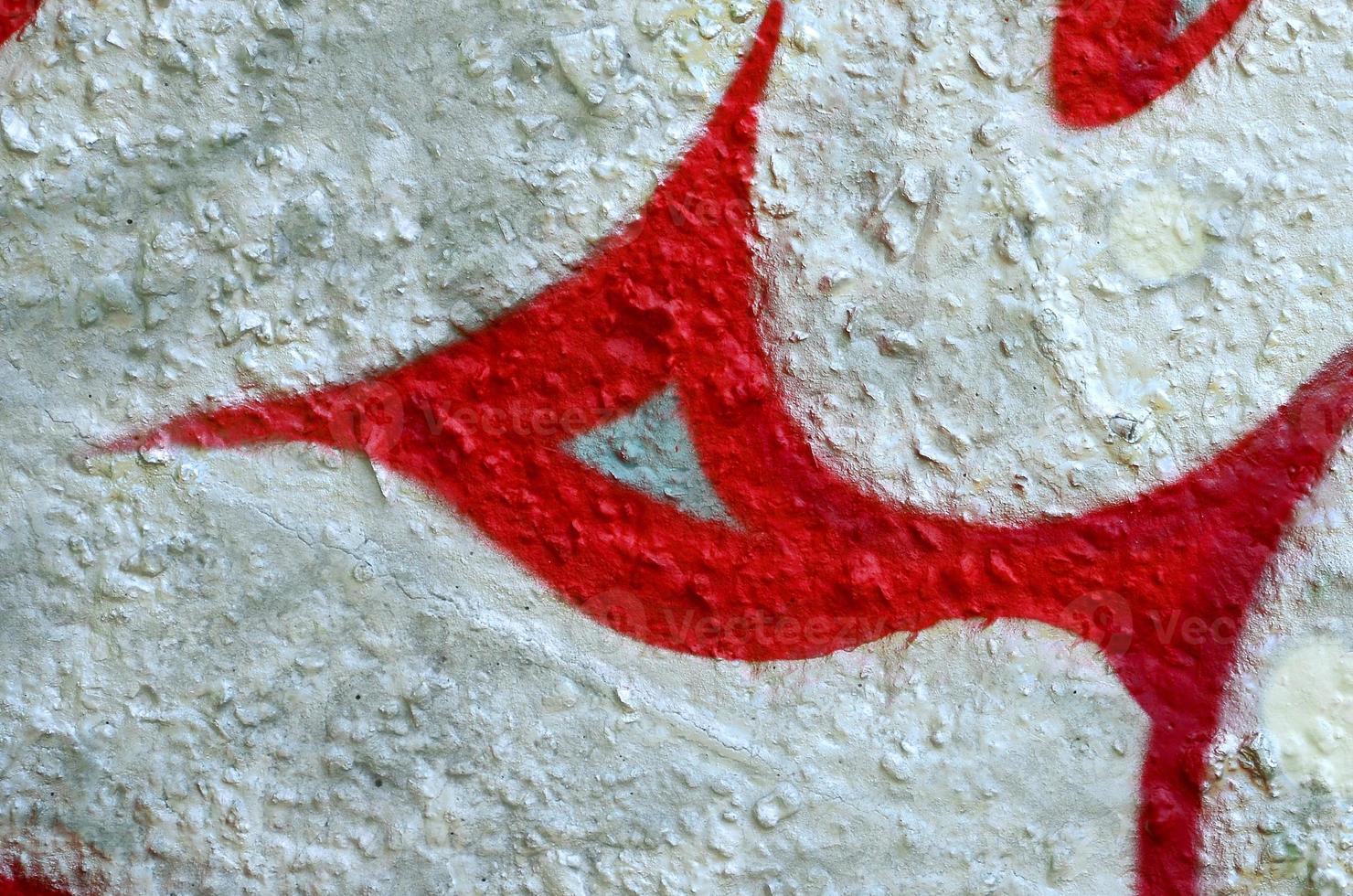 Street art. Abstract background image of a fragment of a colored graffiti painting in chrome and red tones photo