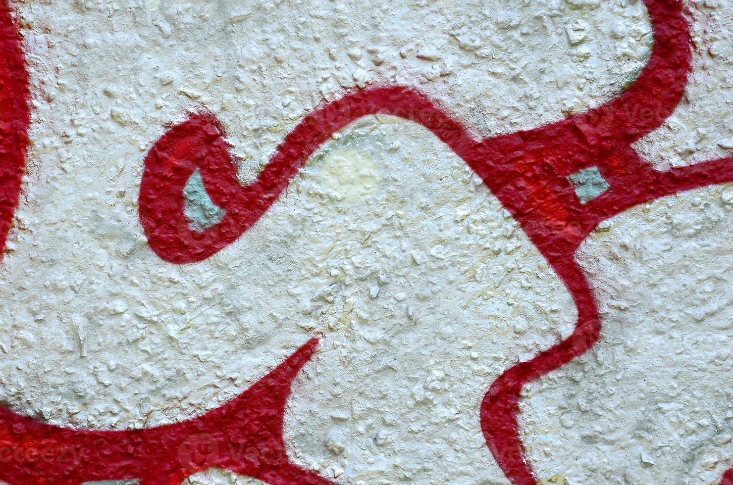 Street art. Abstract background image of a fragment of a colored graffiti painting in chrome and red tones photo