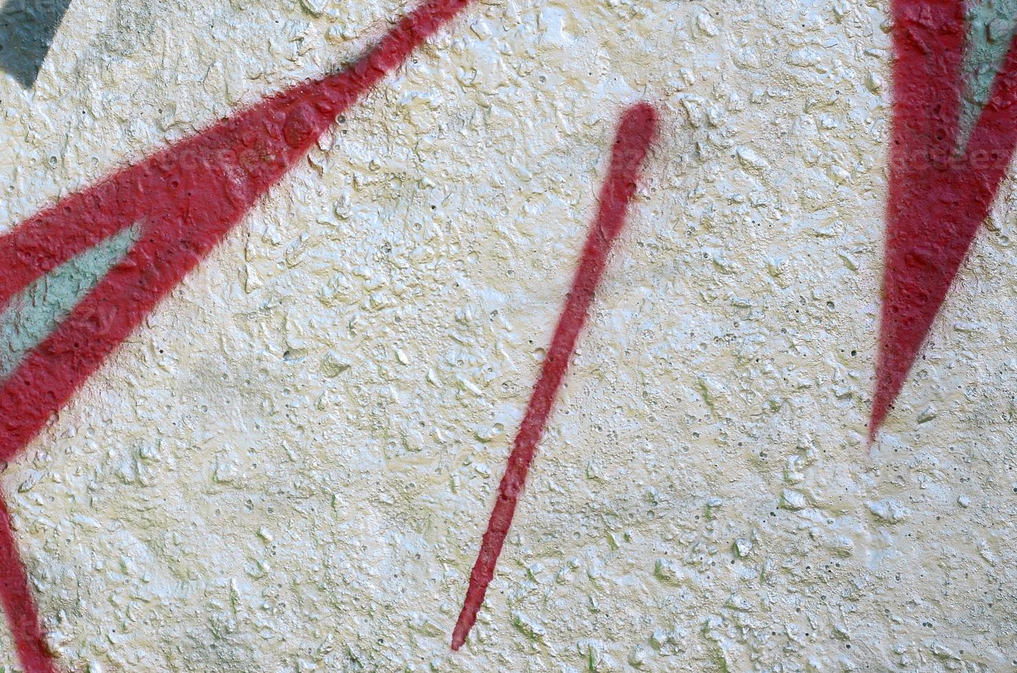 Street art. Abstract background image of a fragment of a colored graffiti painting in chrome and red tones photo