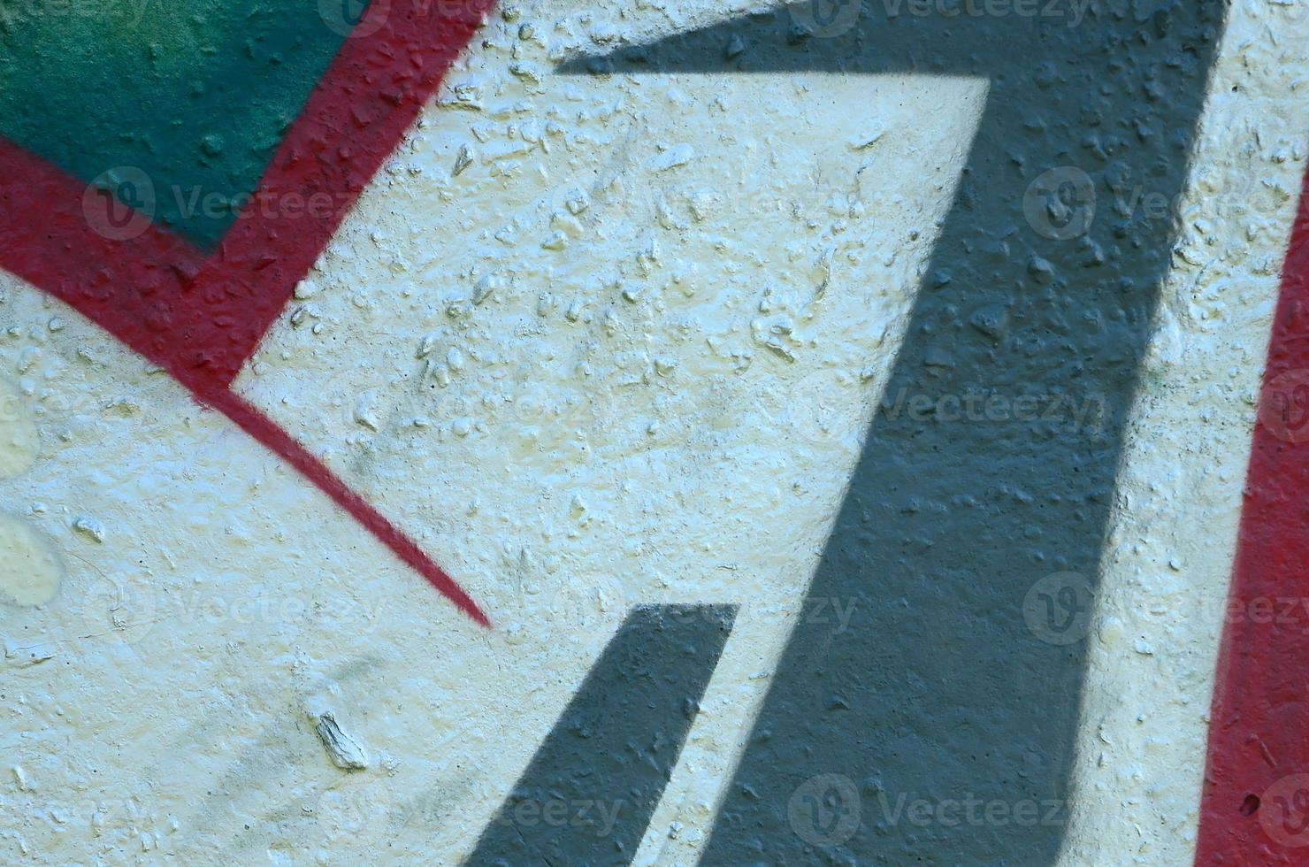 Street art. Abstract background image of a fragment of a colored graffiti painting in chrome and red tones photo