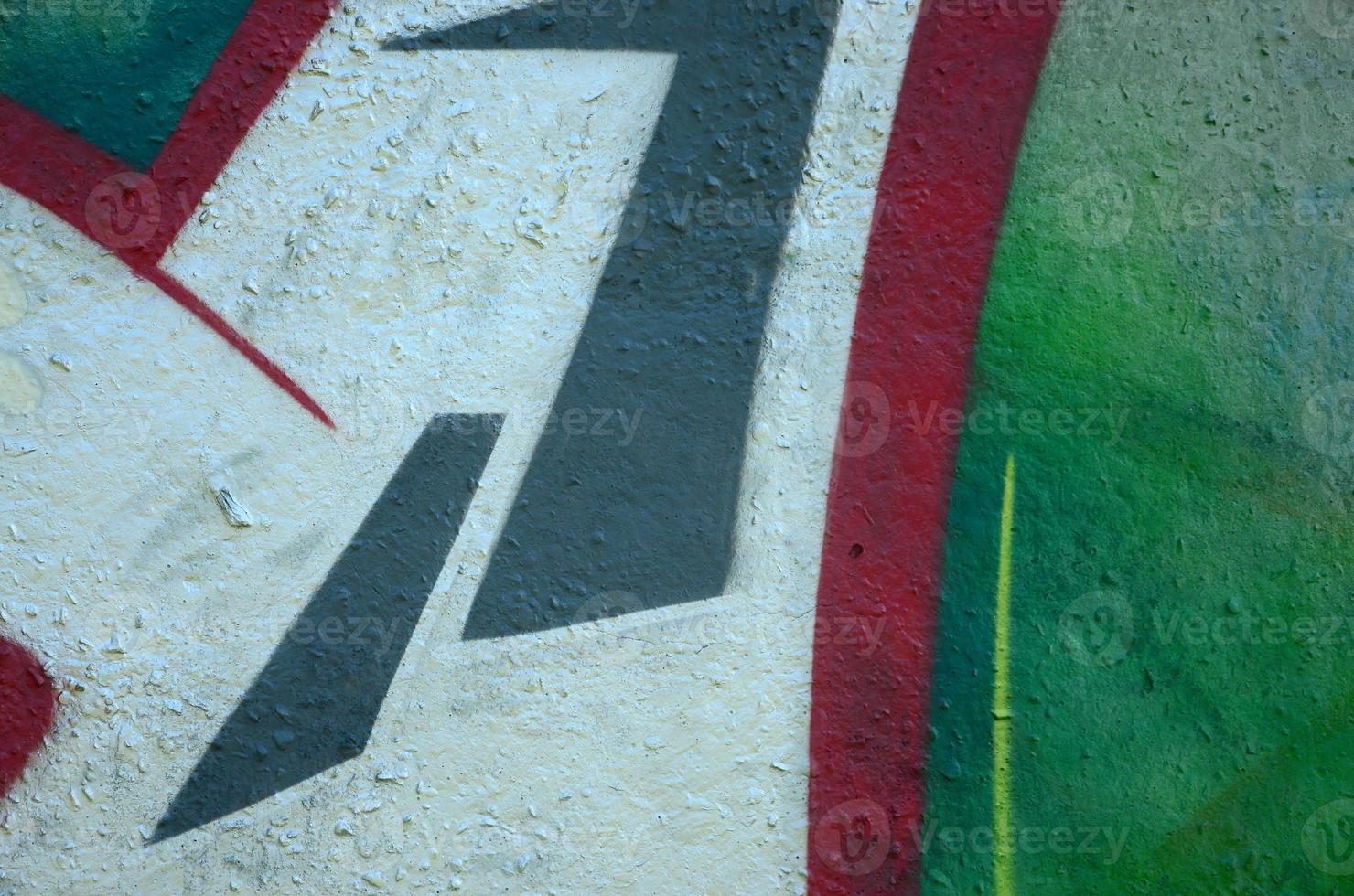 Street art. Abstract background image of a fragment of a colored graffiti painting in chrome and red tones photo