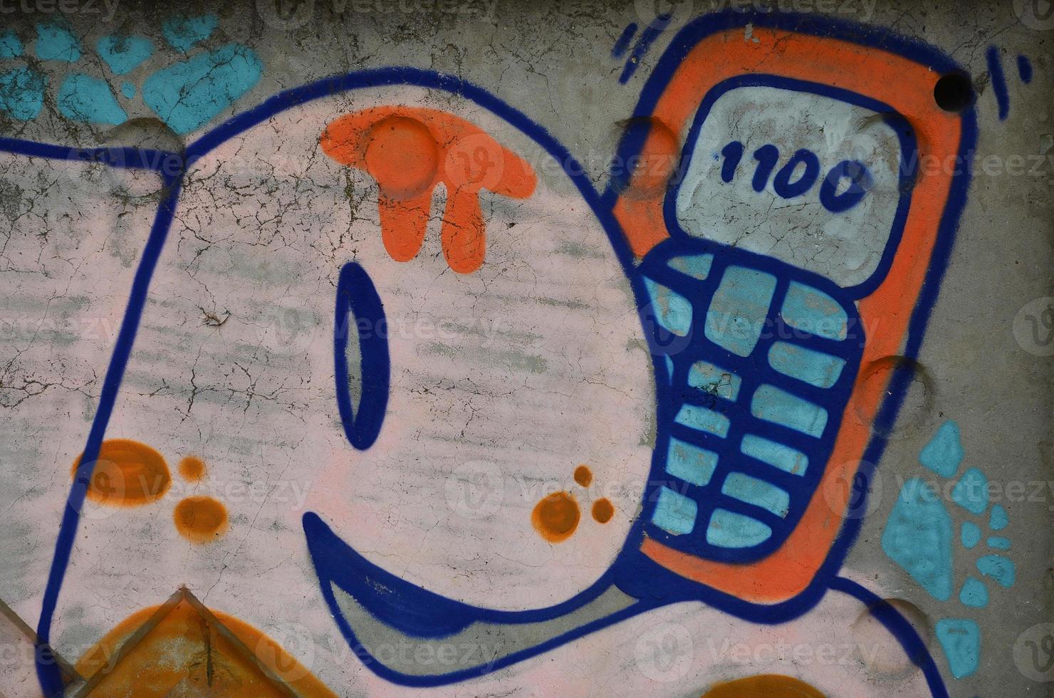 textura de un fragmento de la pared con pintura de graffiti, que se representa en él. una imagen de un dibujo de graffiti como una foto sobre temas de arte callejero y cultura de graffiti