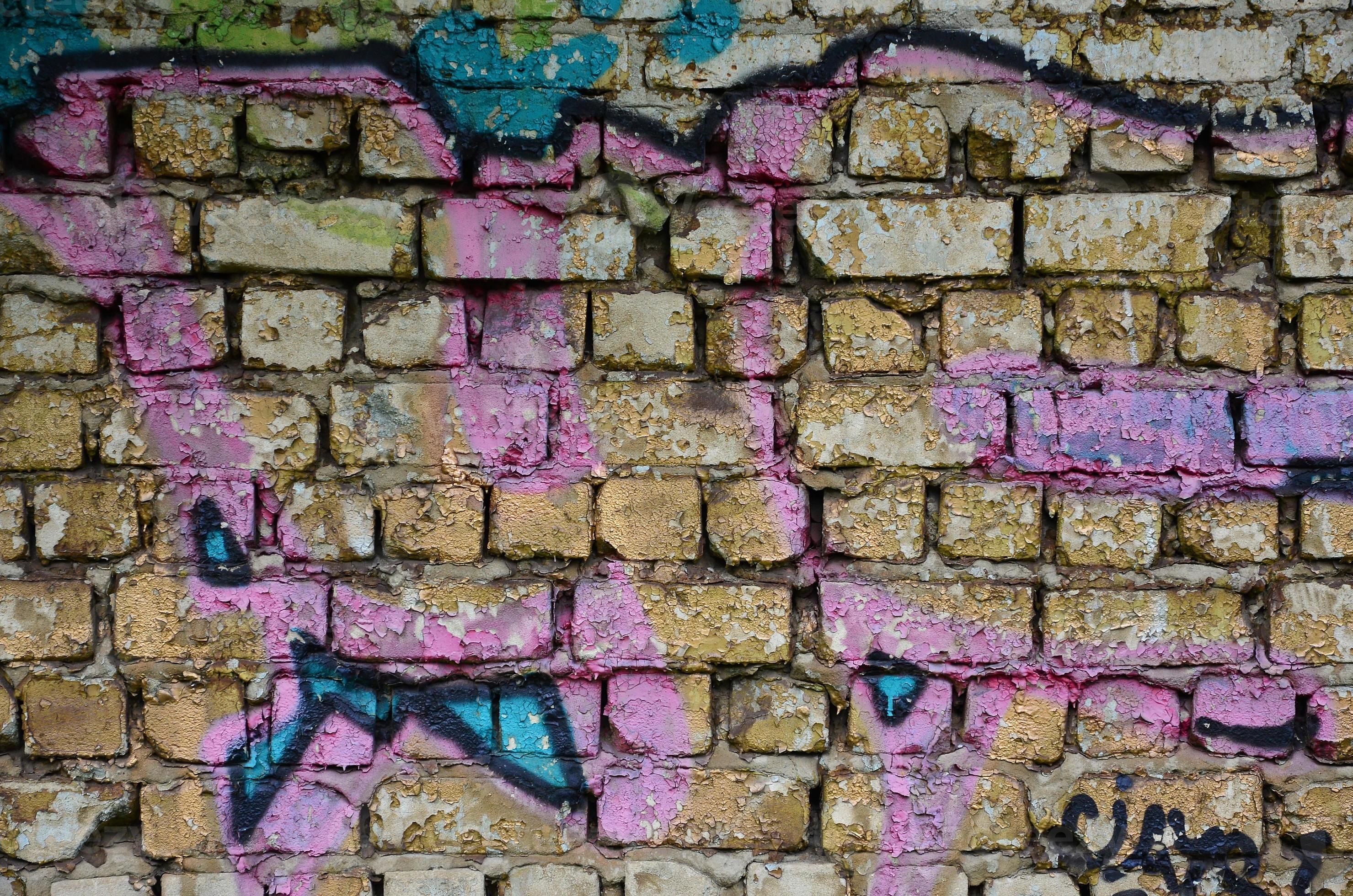 graffiti brick wall drawing