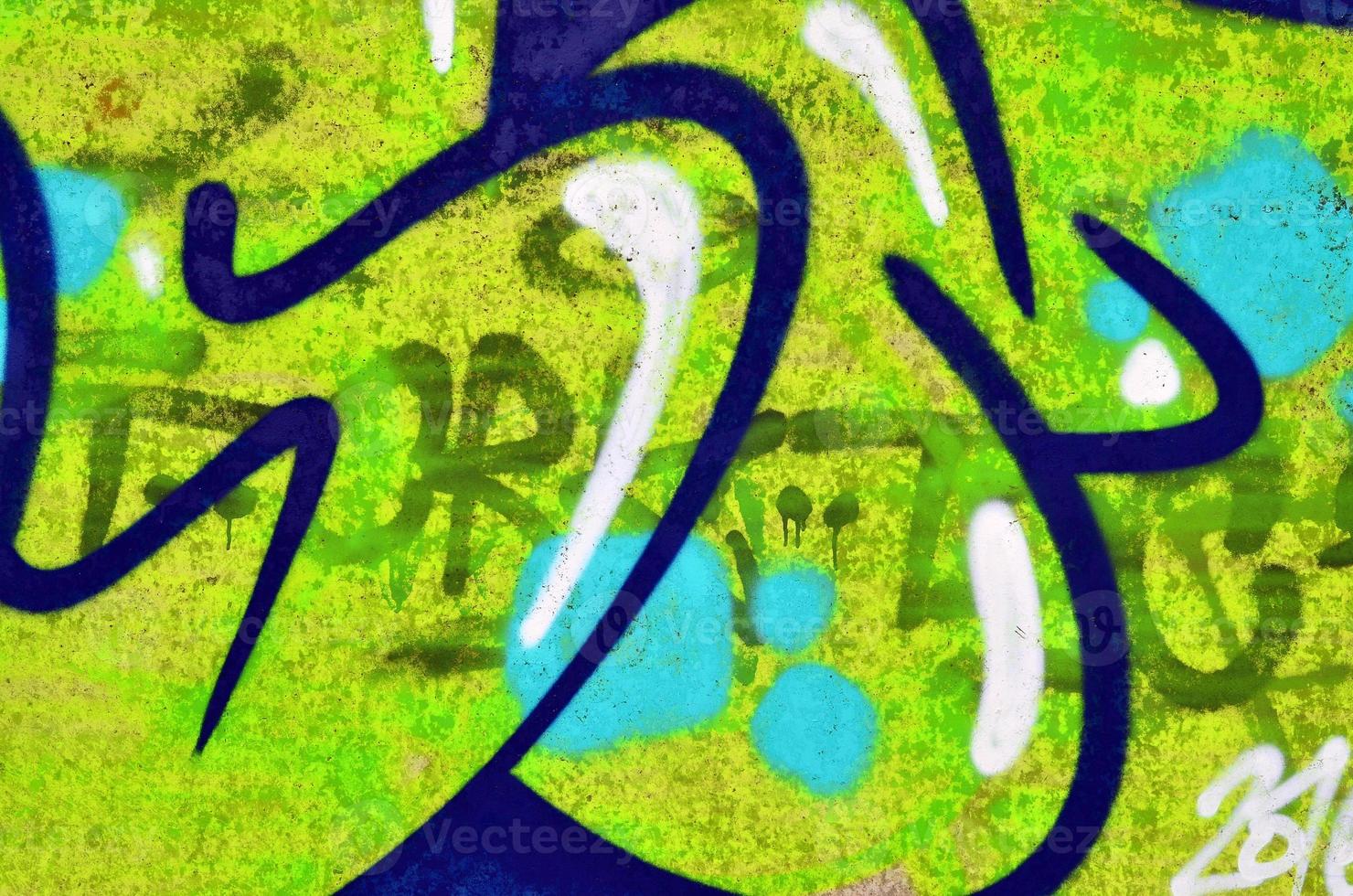 Art under ground. Beautiful street art graffiti style. The wall is decorated with abstract drawings house paint. Modern iconic urban culture of street youth. Abstract stylish picture on wall photo