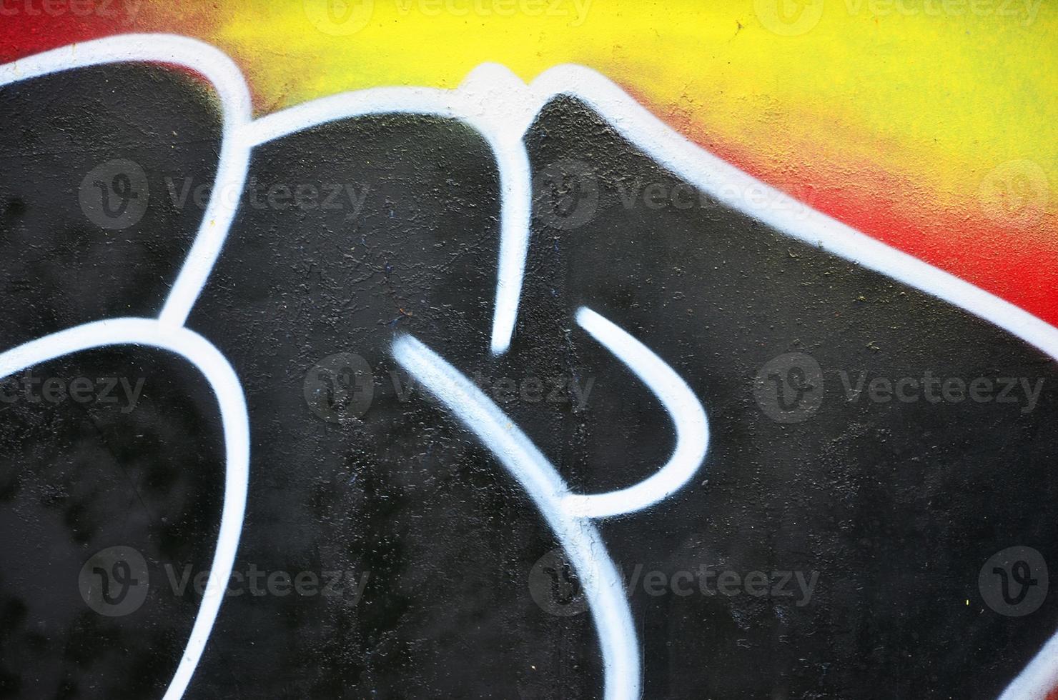 Detailed image of color graffiti drawing. Background street art picture photo